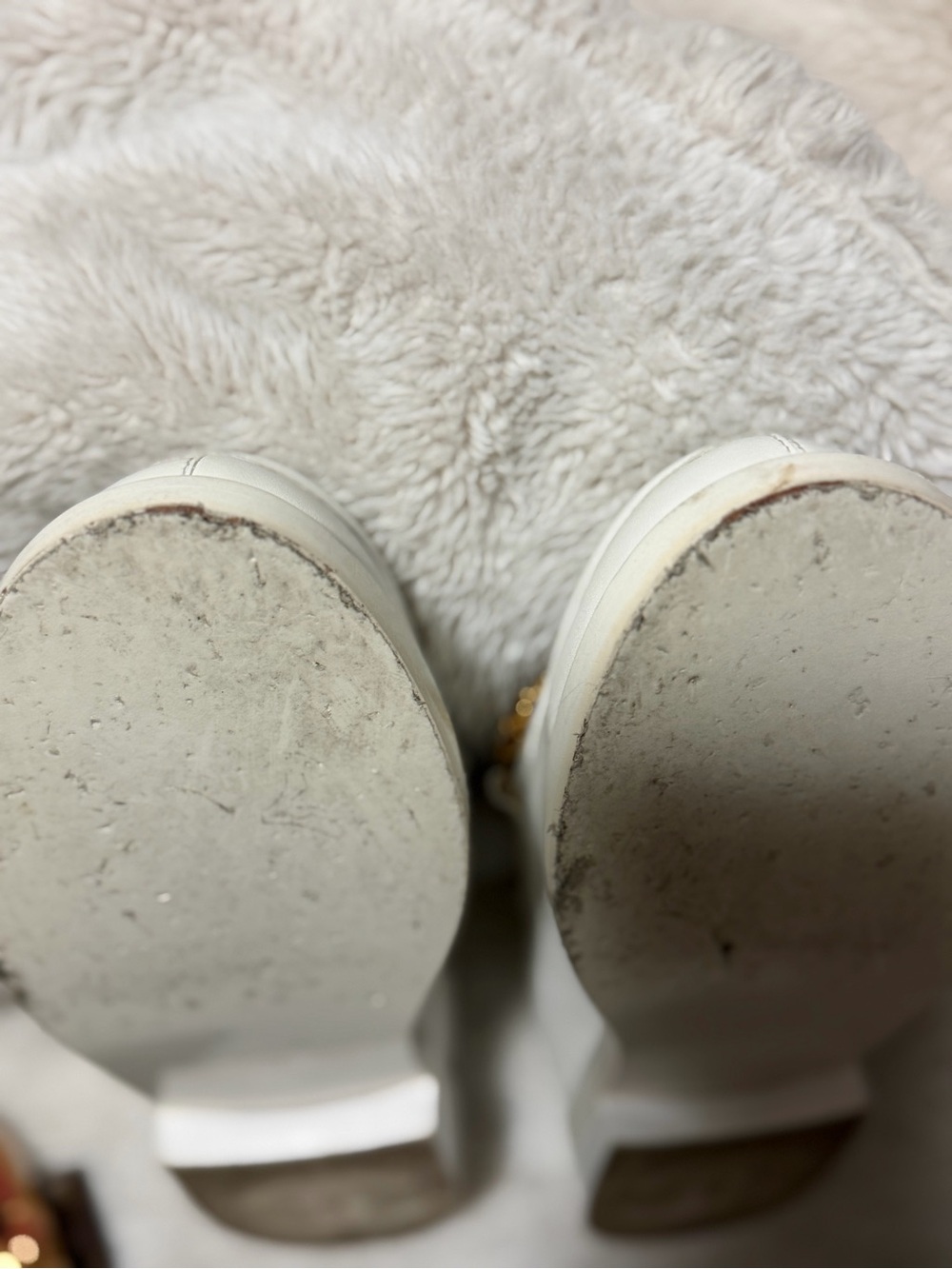 CHANEL White Quilted Leather Loafers with Gold CC Chain&Pearl Trim
Like new. - Picture 14 of 15